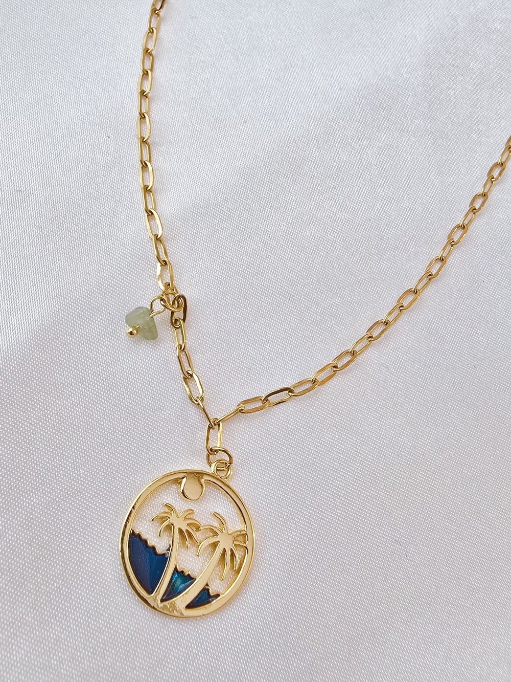 18K Gold-plated Sea Mountain Palm Tree  Necklace  -‎ Women Jewelry